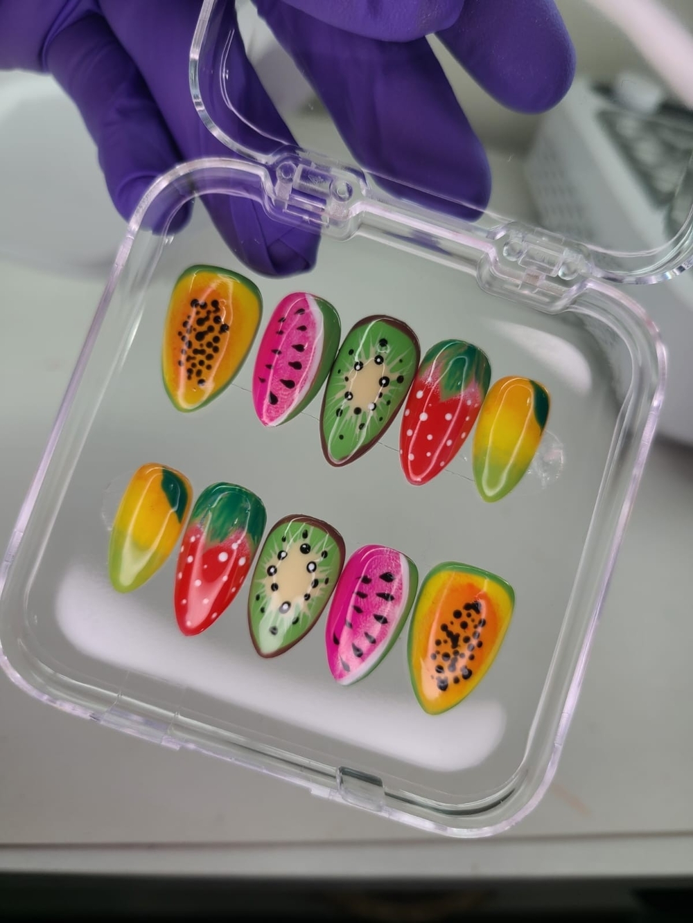 Size (M)-Fruit-Inspired Press-On Nails - Multicolor Set #pressonnails